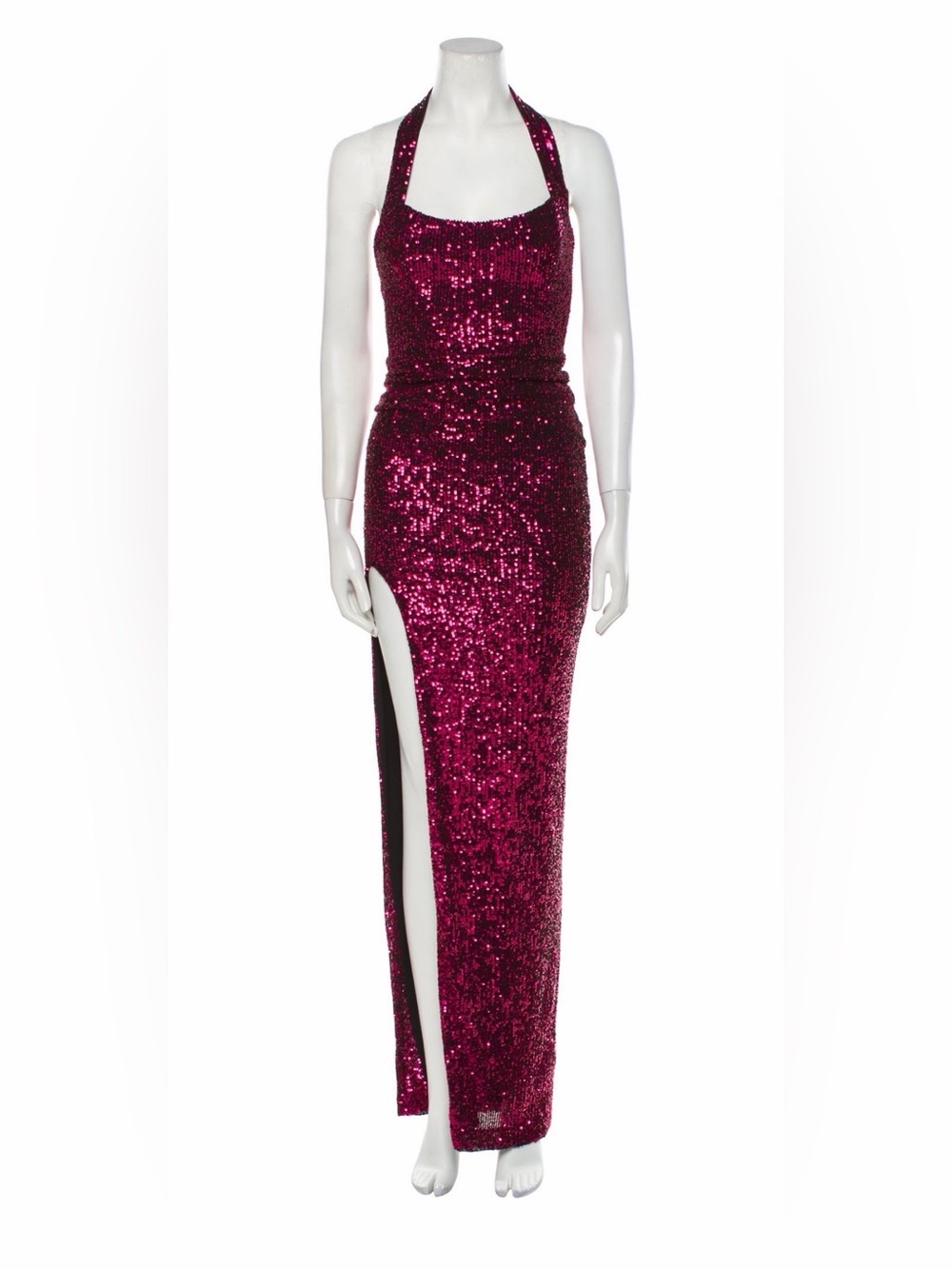 Nookie Sequin Halter Maxi Dress with High Slit